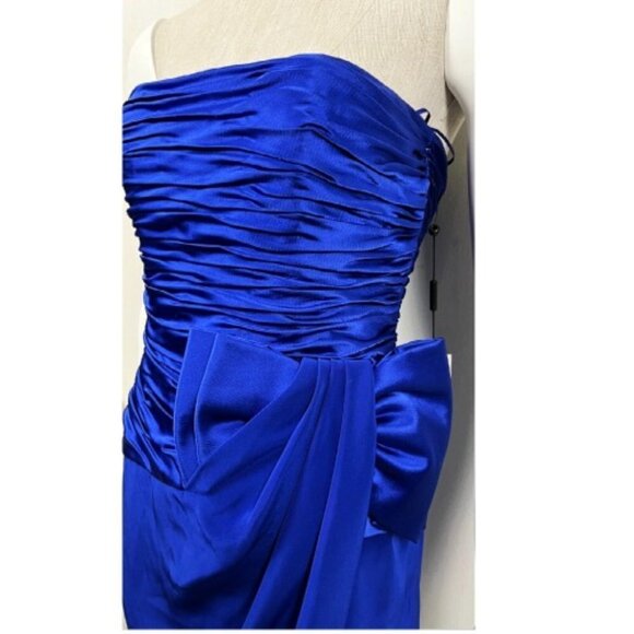 VICKY TIEL BLUE RUNWAY COUTURE DRESS XS - Picture 5 of 12